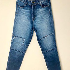 J brand Alana High-Rise Cropped Skinny Jeans in Jasper Patched